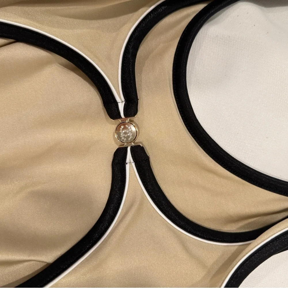 CHANEL Beige and Black Swimsuit - Picture 3 of 7